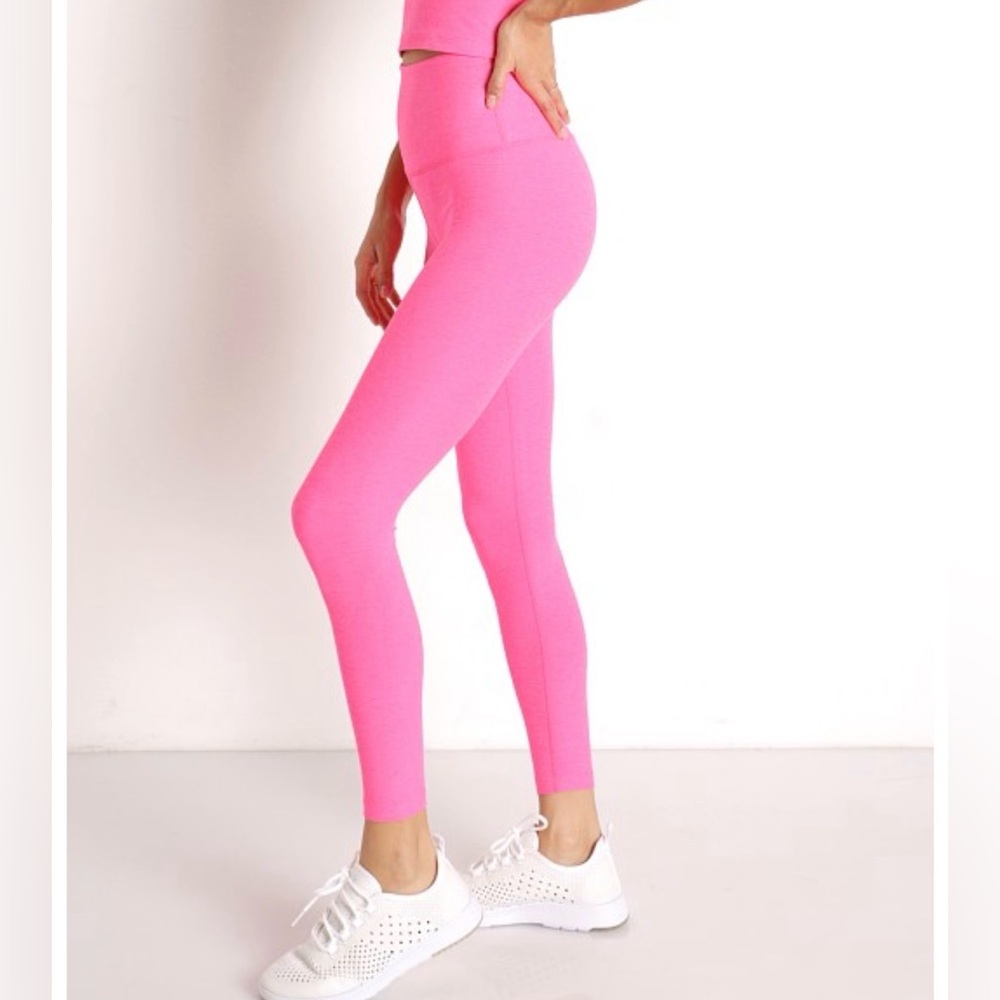 Beyond Yoga Spacedye Midi High Waisted Legging Electric Pink Size Large